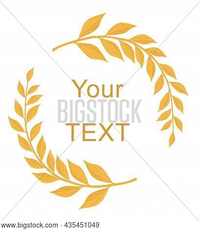 Laurel Wreath Hand Drawn Illustration For Sporting Achievements, Awards, Victories And Successes, We