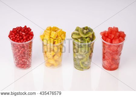 Watermelon , Pineapple  , Pomegrenate And Kiwi