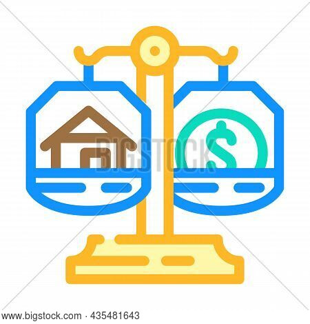 Property Division After Divorce Color Icon Vector. Property Division After Divorce Sign. Isolated Sy
