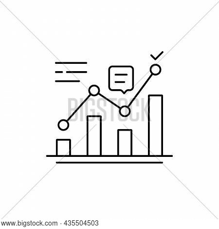 Thin Line Positive Analytics Like Kpi Icon. Concept Of Statistics Analysis Process And Business Prod