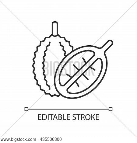 Durian Linear Icon. Bittersweet Fruit In Singapore. Fruit With Strong Fragrance. Mao Shan Wang. Thin