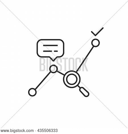 Thin Line Big Data Analytics Or Kpi Icon. Concept Of Statistics Analysis Process And Business Produc