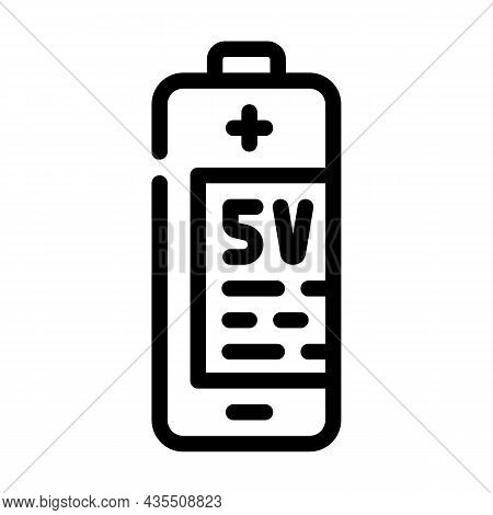 Sv Battery Line Icon Vector. Sv Battery Sign. Isolated Contour Symbol Black Illustration