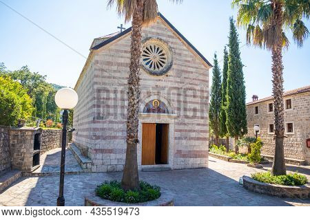 Podostrog, Budva, Montenegro - September 23, 2021: Territory Of Monastery Podmaine Or Podostrog, Bud
