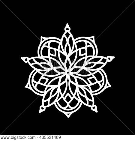 Simple Mandala Shapes For Coloring. Mandala Vector. Flower. Book Pages. Outline. Decorative Antique 