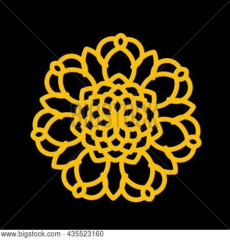 Simple Mandala Shapes For Coloring. Mandala Vector. Flower. Book Pages. Outline. Decorative Antique 