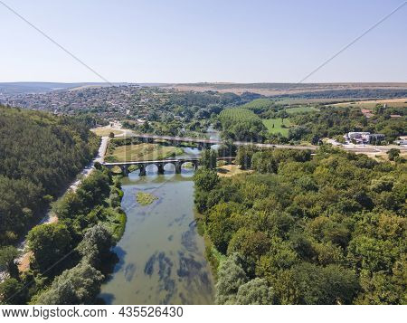 Aerial View Of Nineteenth-century Bridge Over The Yantra River, Known As The Kolyu Ficheto Bridge In
