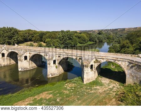 Aerial View Of Nineteenth-century Bridge Over The Yantra River, Known As The Kolyu Ficheto Bridge In