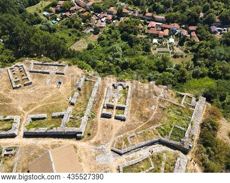Aerial View Of Ruins Of Medieval Fortificated City Of Cherven From Period Of Second Bulgarian Empire