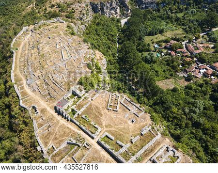 Aerial View Of Ruins Of Medieval Fortificated City Of Cherven From Period Of Second Bulgarian Empire
