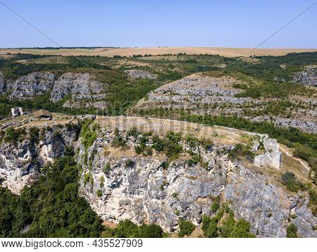 Aerial View Of Ruins Of Medieval Fortificated City Of Cherven From Period Of Second Bulgarian Empire