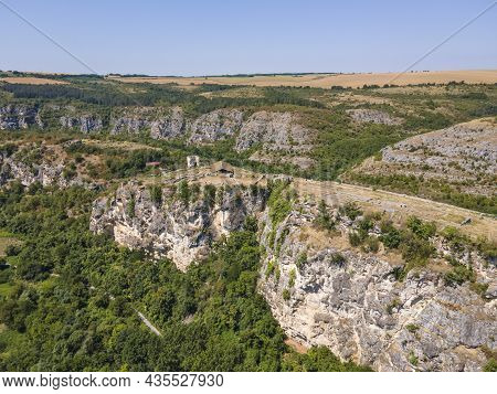 Aerial View Of Ruins Of Medieval Fortificated City Of Cherven From Period Of Second Bulgarian Empire