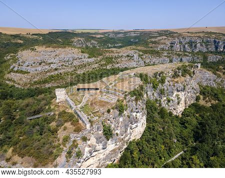 Aerial View Of Ruins Of Medieval Fortificated City Of Cherven From Period Of Second Bulgarian Empire
