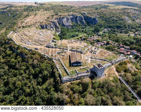 Aerial View Of Ruins Of Medieval Fortificated City Of Cherven From Period Of Second Bulgarian Empire