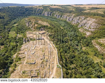 Aerial View Of Ruins Of Medieval Fortificated City Of Cherven From Period Of Second Bulgarian Empire