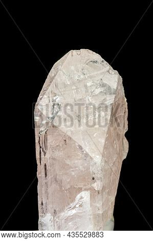 Macro Mineral Stone Danburite On A Black Background Close-up
