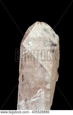 Macro Mineral Stone Danburite On A Black Background Close-up