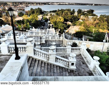 Kerch, August 21, 2021 The Great Mithridate Ladder - A Historical Staircase On The Mountain Peaks Of