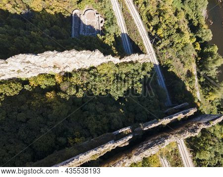 Aerial View Of Rock Formations Ritlite At Iskar River Gorge, Balkan Mountains, Bulgaria