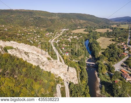 Aerial View Of Rock Formations Ritlite At Iskar River Gorge, Balkan Mountains, Bulgaria