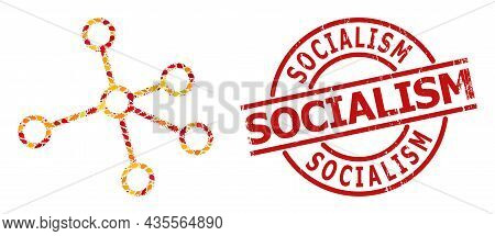Links Mosaic Icon Designed For Fall Season, And Socialism Unclean Seal. Vector Links Mosaic Is Made 
