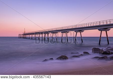 Blue Hour At Pont Del Petroli, Badalona...