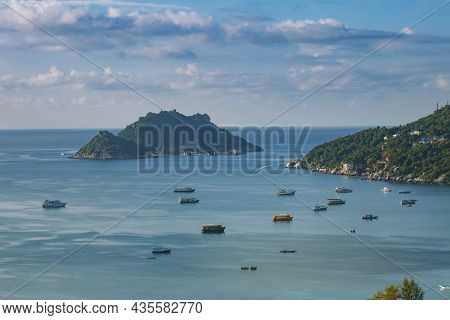Beautiful Seascape Of Koh Tao Island Harbor  In Surathani Southern Of Thailand