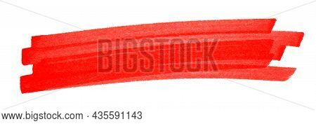 Highlight Pen Brush Red For Marker, Highlighter Brush Marking For Headline, Scribble Mark Stroke Of 