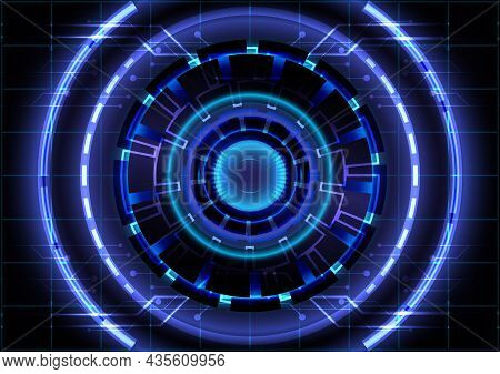 Abstract Hi-tech Background. Virtual Reality High Technology Innovation. Head-up Display Interface. 