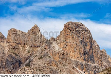 Mountain Peak Of The Monte Rudo Or Rautkofel And Croda Dei Rondoi Or Schwalbenkofel Of The Mountain 