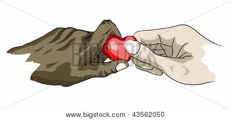 มือจับหัวใจ