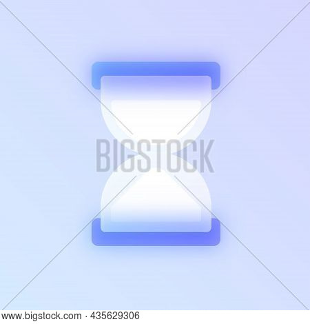Hourglass Glass Morphism Trendy Style Icon. Sandglass Color Vector Icon With Blur, Transparent Glass