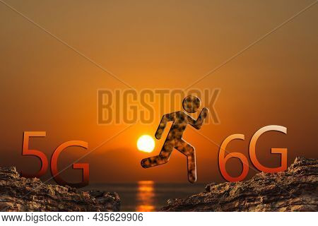 5g And 6g Mobile Network Data Transmission Technology. Global Connectivity And High Speed.