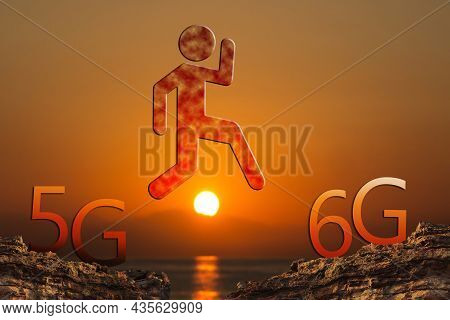 5g And 6g Mobile Network Data Transmission Technology. Global Connectivity And High Speed.