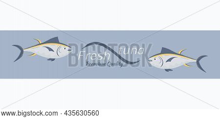 Tuna Fish Seafood - Flat Vector Icon. Great To Use As Logo Emblem Label