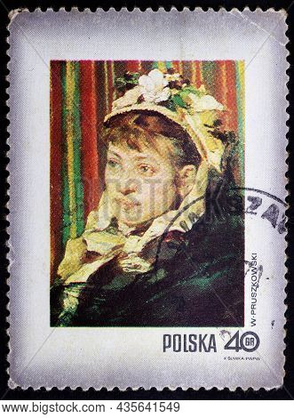 Poland - Circa 1971: Postage Stamp 'mrs. Fedorowicz, By Witold Pruszkowski, 1846-1896' Printed In Po