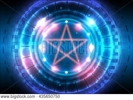 Digital Infographic. Abstract Hologram Hi-tech Background. Virtual Reality Technology Electric Innov