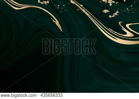 Dark green marble background with gold touch