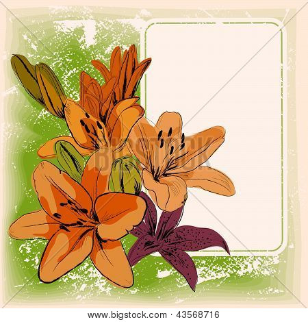 Cornice con fiori disegnati a mano