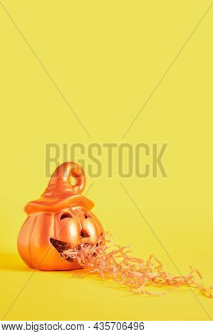 Ceramic Lamp And Paper Shavings For Gift Wrapping, Pumpkin Vomit Paper