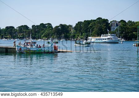 Benodet, Brittany, France - July 20,2021: Ferries With Tourists In The Harbor Of Benodet, Brittany, 
