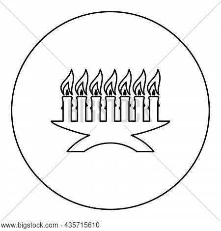 Kwanzaa Candles Glowing African Holiday Seven Candle On Candlestick American Ethnic Cultural Holiday