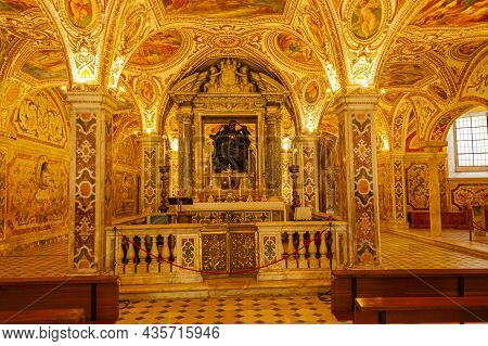 Salerno, Italy - January 20, 2017: Interior  Of The Duomo Di Salerno, The Main Church In The City Of