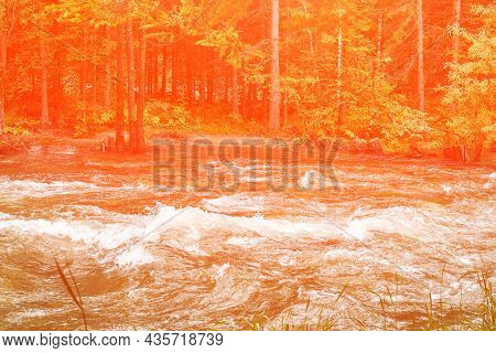Vacation Landscape. Russian Altai Mountains. Multa Region. Holiday At Home. Staycation Concept. Rive
