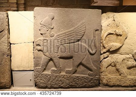 Ankara, Turkey - July 30, 2021: Old Carving In Museum Of Anatolian Civilizations, Ankara City, Turke