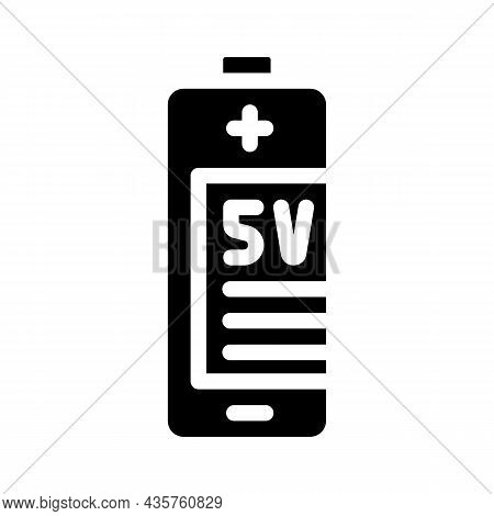 Sv Battery Glyph Icon Vector. Sv Battery Sign. Isolated Contour Symbol Black Illustration