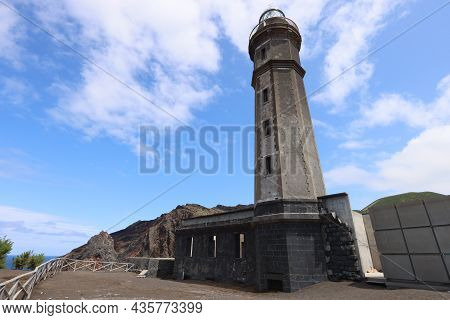 The Lighthouse Of Punta Capelinhos, Faial Island, Azores. High Quality Photo