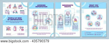 Risk Of Deportation Brochure Template. Avoid Departure. Flyer, Booklet, Leaflet Print, Cover Design 