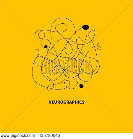 Neurographics Illustration. Vector Symbol Of Art Therapy.