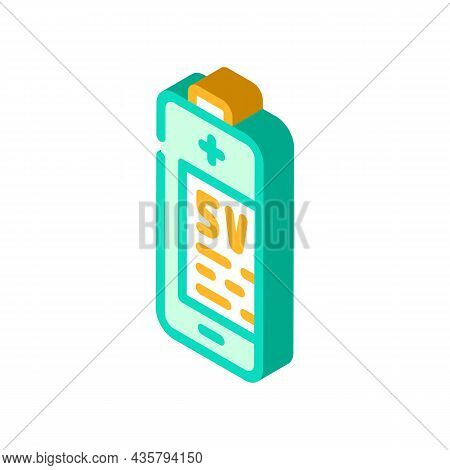 Sv Battery Isometric Icon Vector. Sv Battery Sign. Isolated Symbol Illustration
